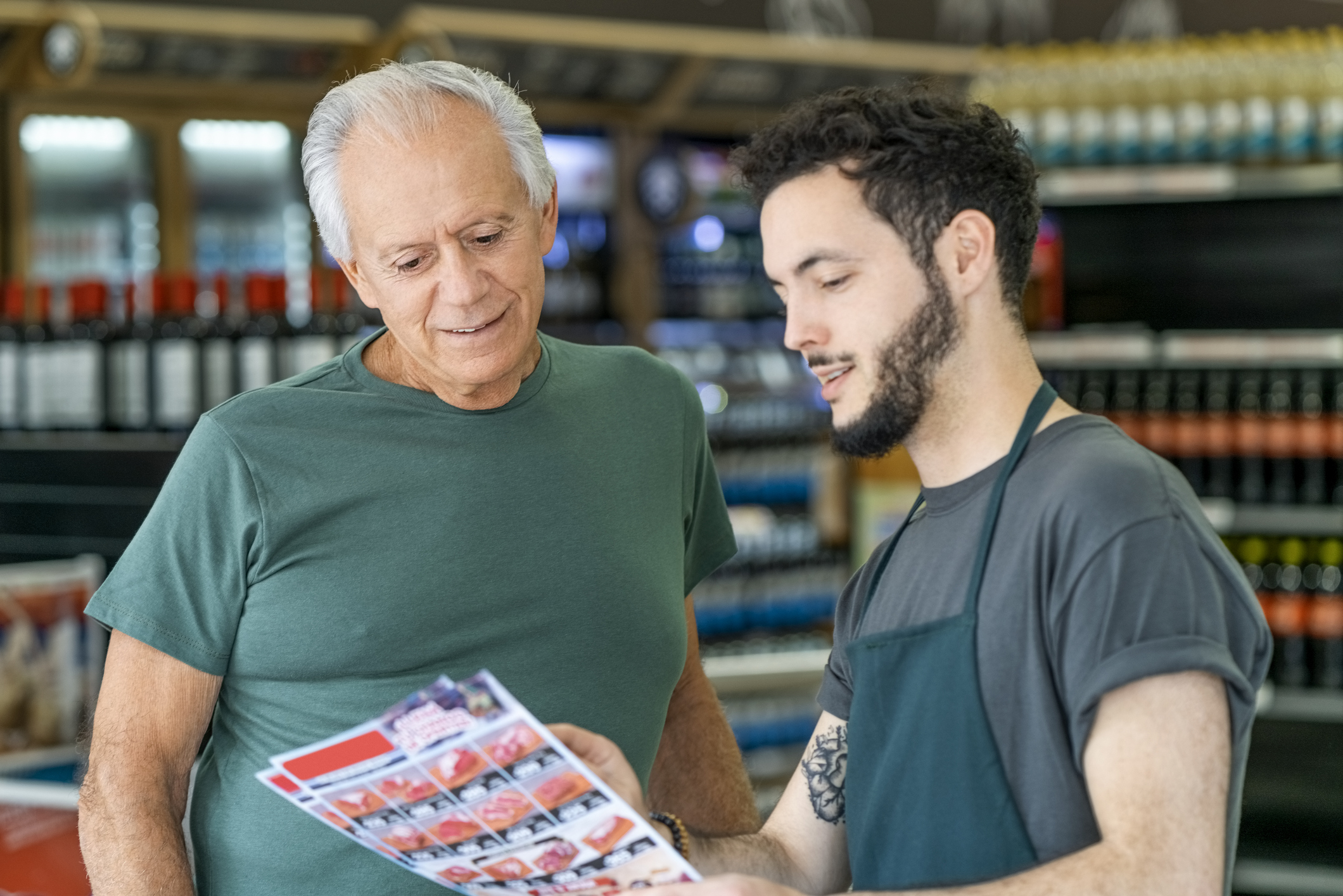 Old man in grocery store