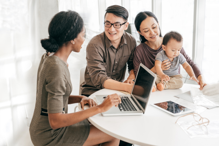 Family discussing finance