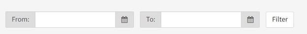 The filter by date option for survey data